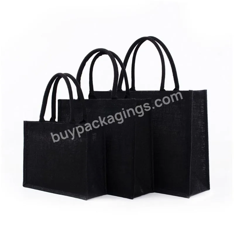 2022 New Women Jute Tote Bags Burlap Bag With Soft Handle Shopping Organizer Environmental Storage Handbag