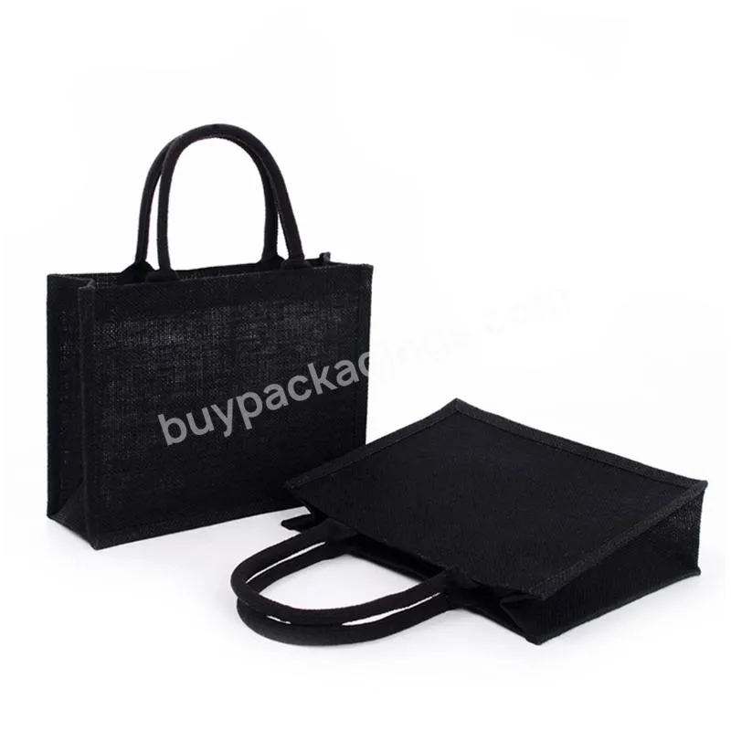 2022 New Women Jute Tote Bags Burlap Bag With Soft Handle Shopping Organizer Environmental Storage Handbag