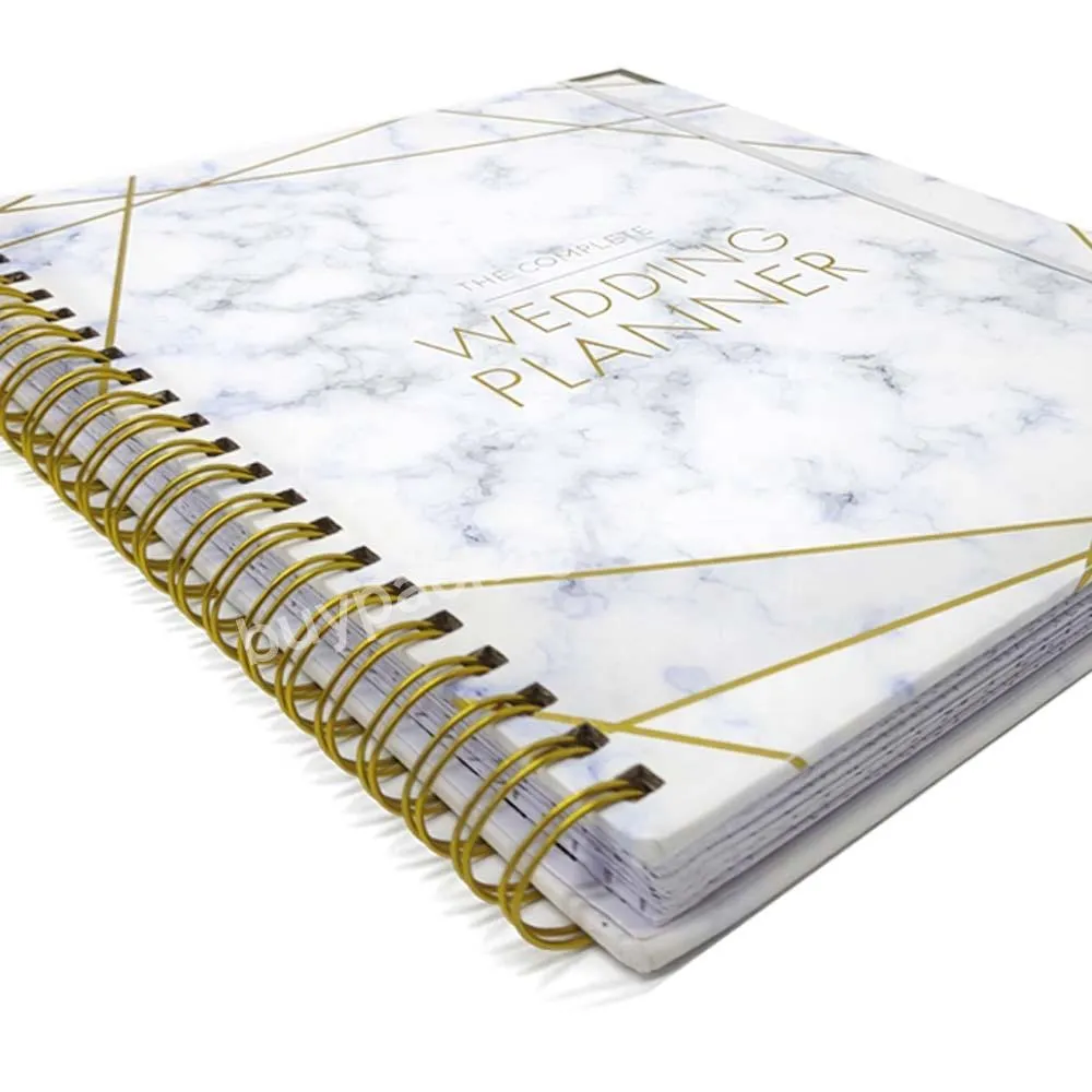 2023 2024 High Quality Hot Sale Luxury Custom Marble Cover Spiral Wedding Planner For Women