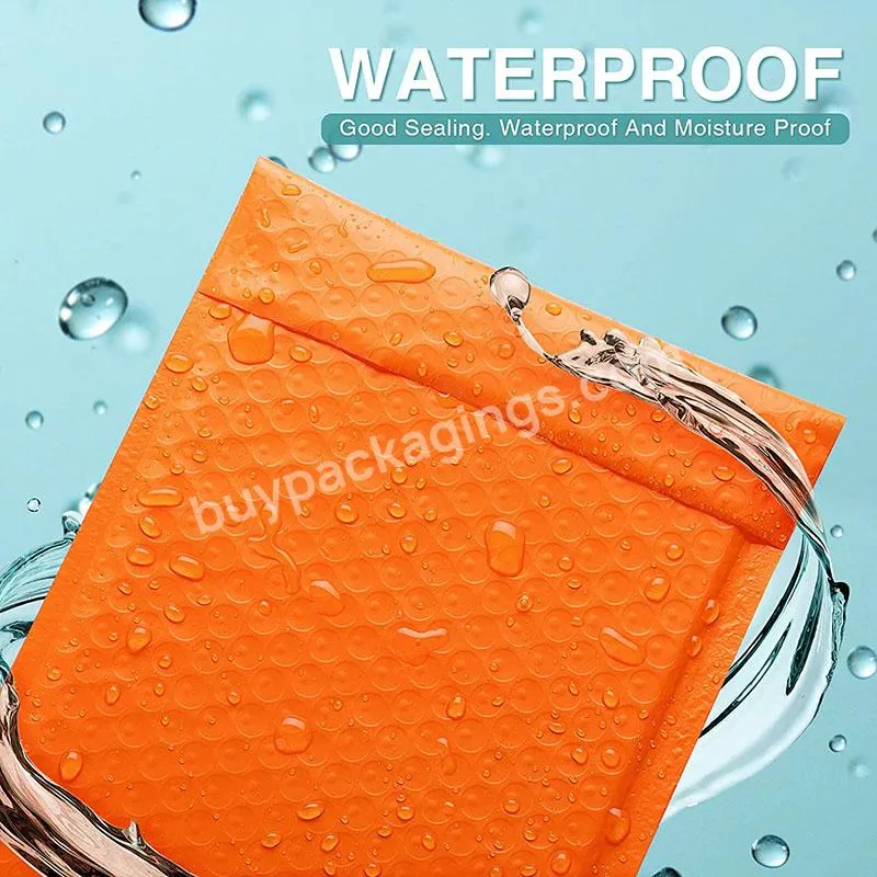 2023 New Arrival Orange Padded Envelope Packaging Black Mailing Bag Custom Poly Mailer Bubble