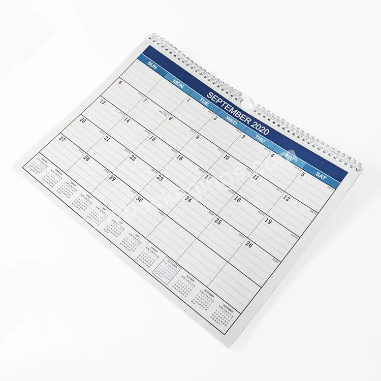 2023/2024 Guangdong Factories Wholesale Customized Hanging 22'' X 17'' Large Wall Desk Pad Calendar