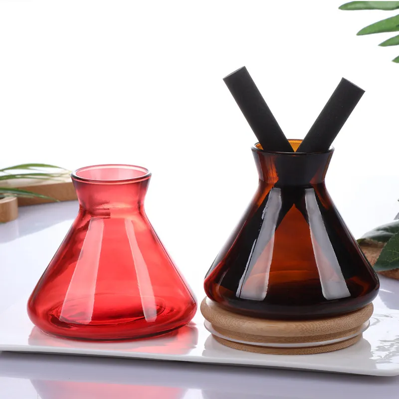 220ml flared transparent aromatreatment bottle stained glass fragrance bottle empty bottle wholesale