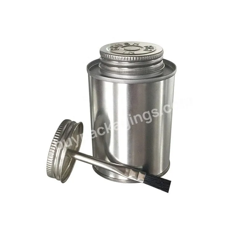 237ml Cylindrical Tin Can With Brush Lid For Pvc/cpvc Glue Cement Packaging