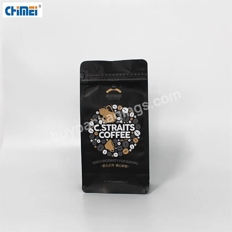 250g 500g 1kg Biodegradable Compostable Flat Bottom Side Gusset Coffee Packaging Bags With Valve