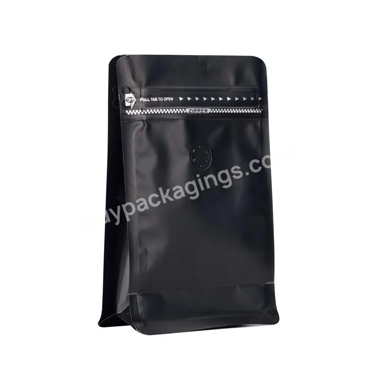 250g 500g 1kg Standard Size Custom Printed Flat Bottom Coffee Packaging Bags With Valve