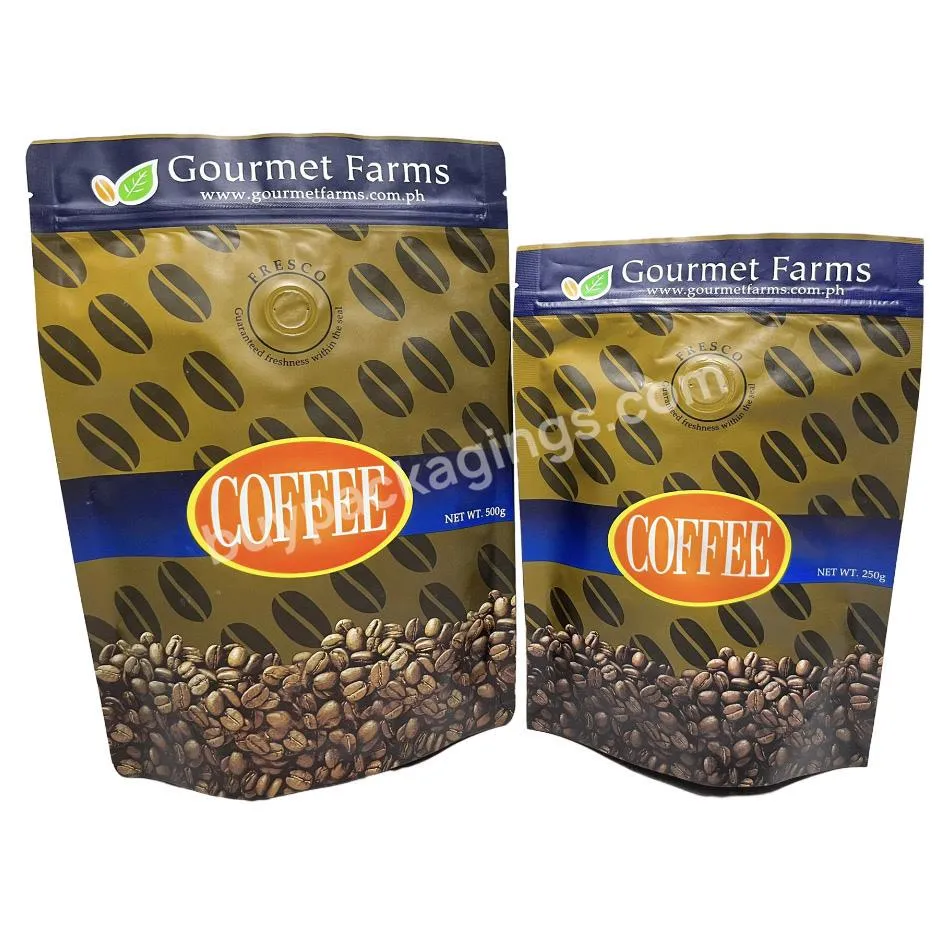 250g 500g Custom Matted Bags Moisture Proof Coffee Bag Pouch Stand Up Pouch Tea Packaging Bags