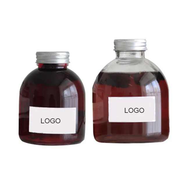 250ml 350ml 500ml Short Round Shape Clear Color Fruit Juice Beverage Bottle 12oz Coffee Bottle