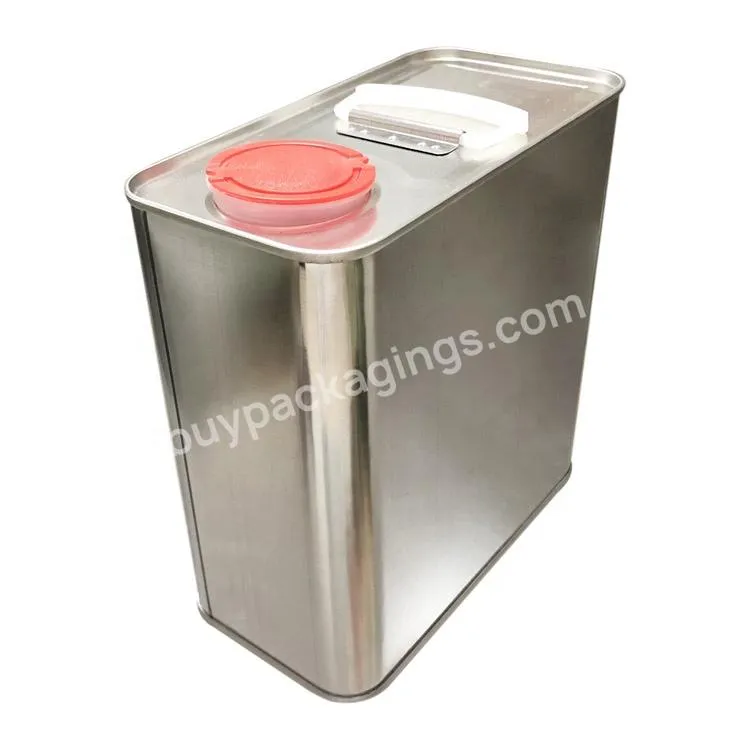 2litre Rectangular Metal Paint Chemical Tin Cans With Pull Out Cap