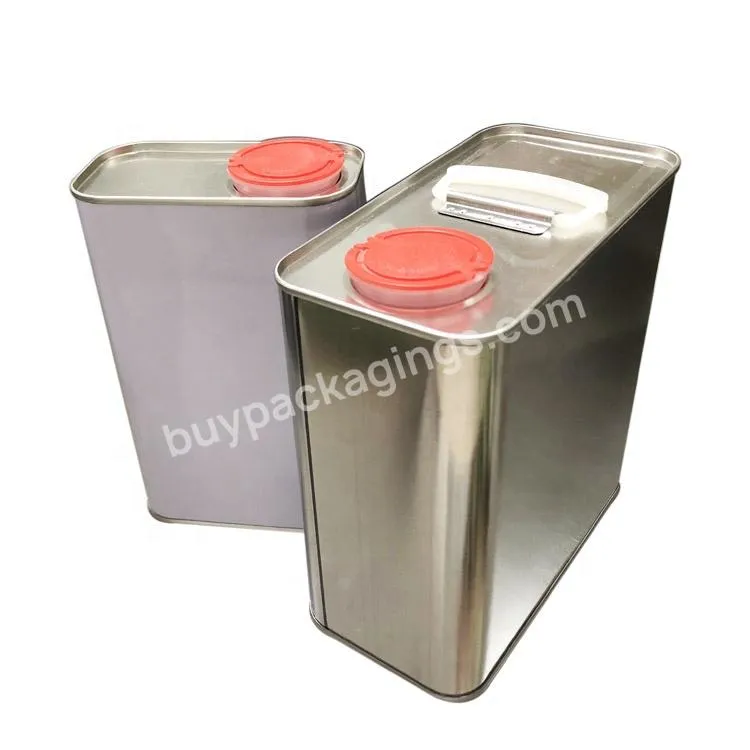 2litre Rectangular Metal Paint Chemical Tin Cans With Pull Out Cap