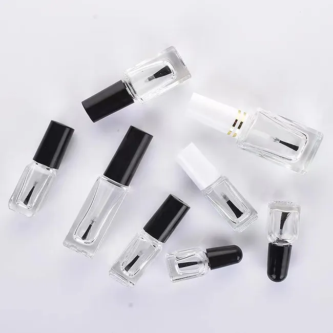 2ml 5ml 10ml Eco-friendly Custom Cosmetic Makeup Round Empty Glass Nail Polish Bottles With Brush