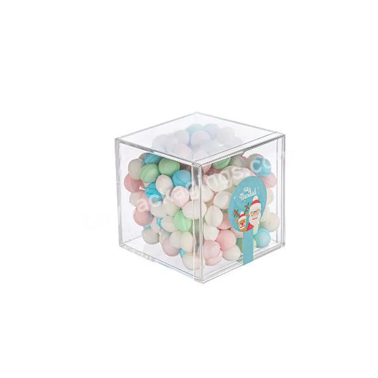 2x2 Acrylic Cube Case Small Mini Party Gift Wedding Candy Plastic Display Box With Lid