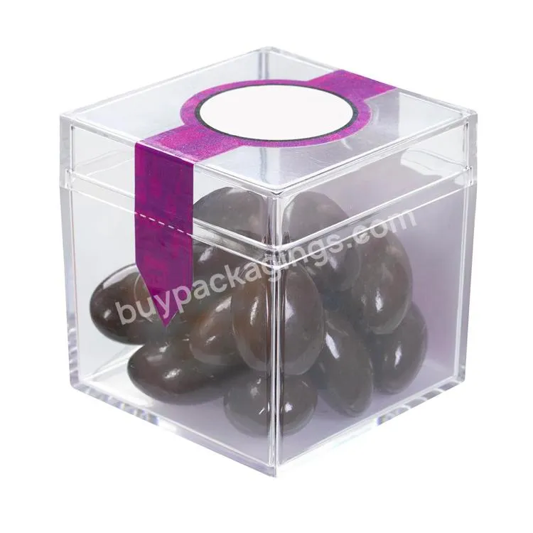 2x2 Acrylic Cube Case Small Mini Party Gift Wedding Candy Plastic Display Box With Lid