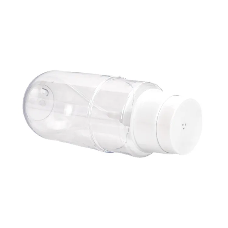 300ml Cosmetic Package Makeup Capsule Shape Clear Body Colorful Cap PET Bottle Body Plastic Bottle