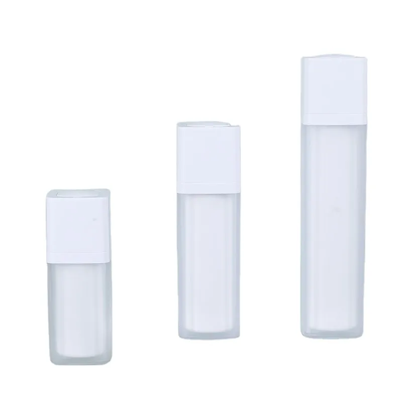 30ml 50ml Square Rotary Vacuum Portable Cosmetics  For Lotion Face Skin Care Liquid Plastic Bottle