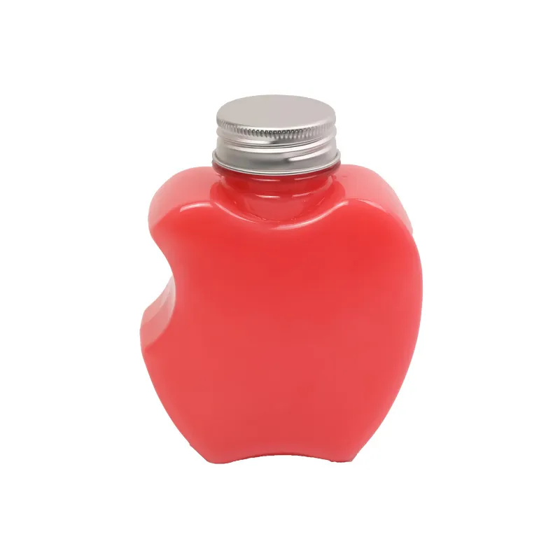 350ml Apple Milk Tea Cup PET Net Red Apple Plastic Bottle Fruit Juice Bottle