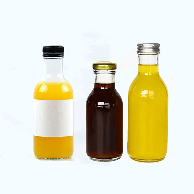 350ml Glass Container With Wide Metal Lid JuiceSauceFruit Jam Glass Bottle