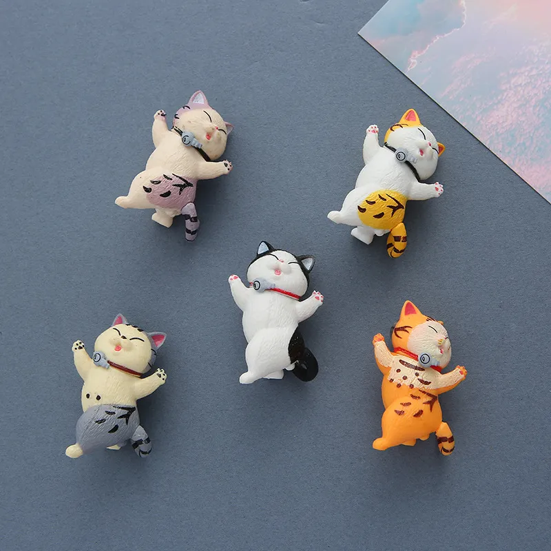 3D Cute Cat Refrigerator Magnets Cat Fridge Magnet Animal Resin Fridge Magnet