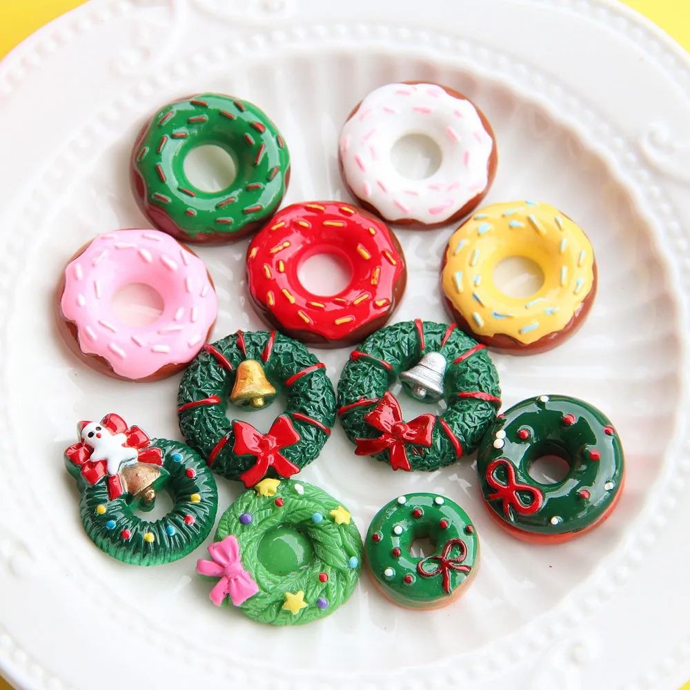 3D Resin Doughnut Christmas Fridge Magnet for Home Decoration