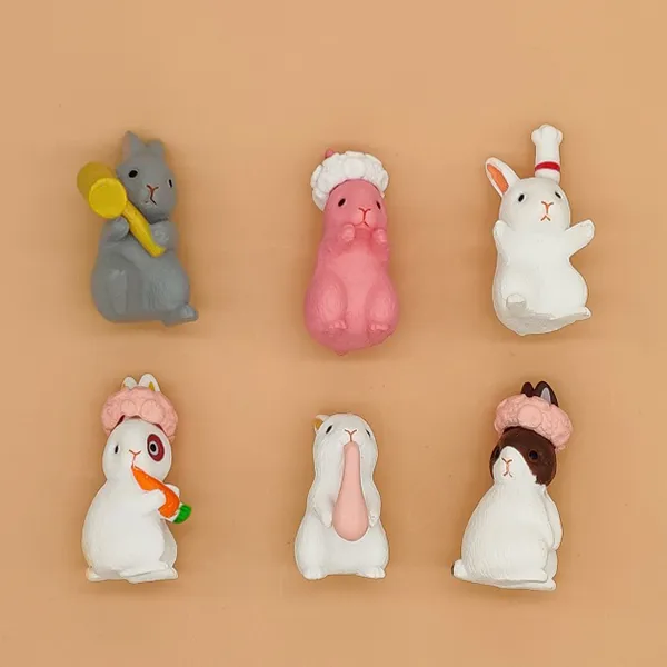 3D Resin Rabbit Fridge Magnets Decorative Cute Animals Fridge Magnets