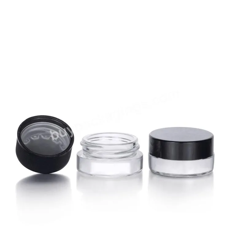 3g 5g 7g Empty Round Mini Glass Container Wax Oil Child Proof Concentrate Jar With Child Resistant Lid