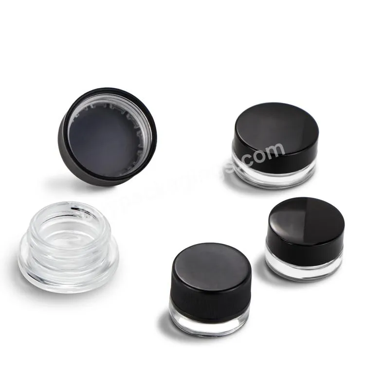 3g 5g 7g Empty Round Mini Glass Container Wax Oil Child Proof Concentrate Jar With Child Resistant Lid