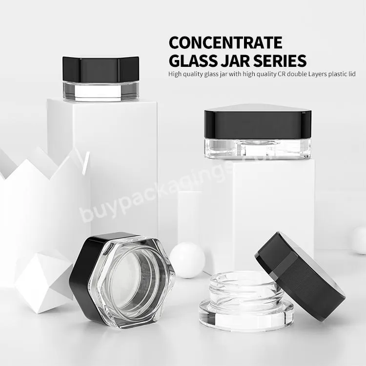 3g 5g 7g Wholesale Empty Crc Concentrate Jar Eye Cream Cosmetic Flower Stash Jars Smell Proof Glass Jar With Child Resistant Cap