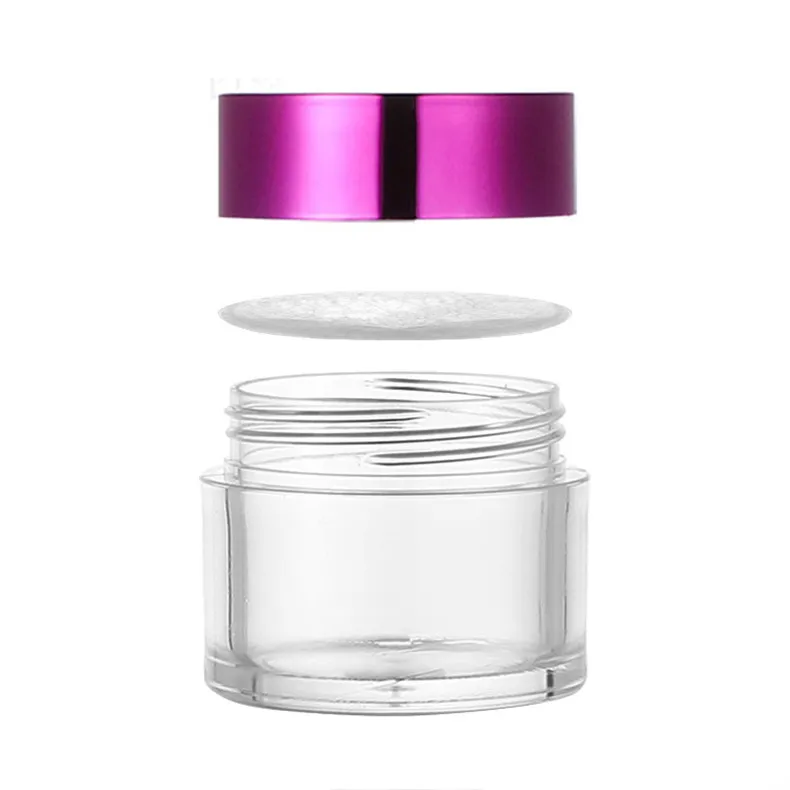 4 OZ  Nail Shine Powder Jar Cosmetics Split Package Electroplated Lid Cream Bottles High Quality Plastic Cans