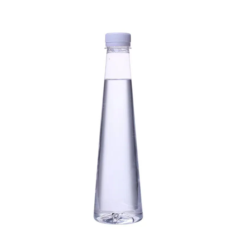 450ml 300ml 200ml Frosted Clear Conical Beverage Glass Bottle Plastic lids