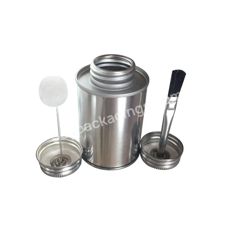 4oz Metal Round Screw Top Custom Tinplate Tin Cans Adhesive Can Manufacturer With Brush