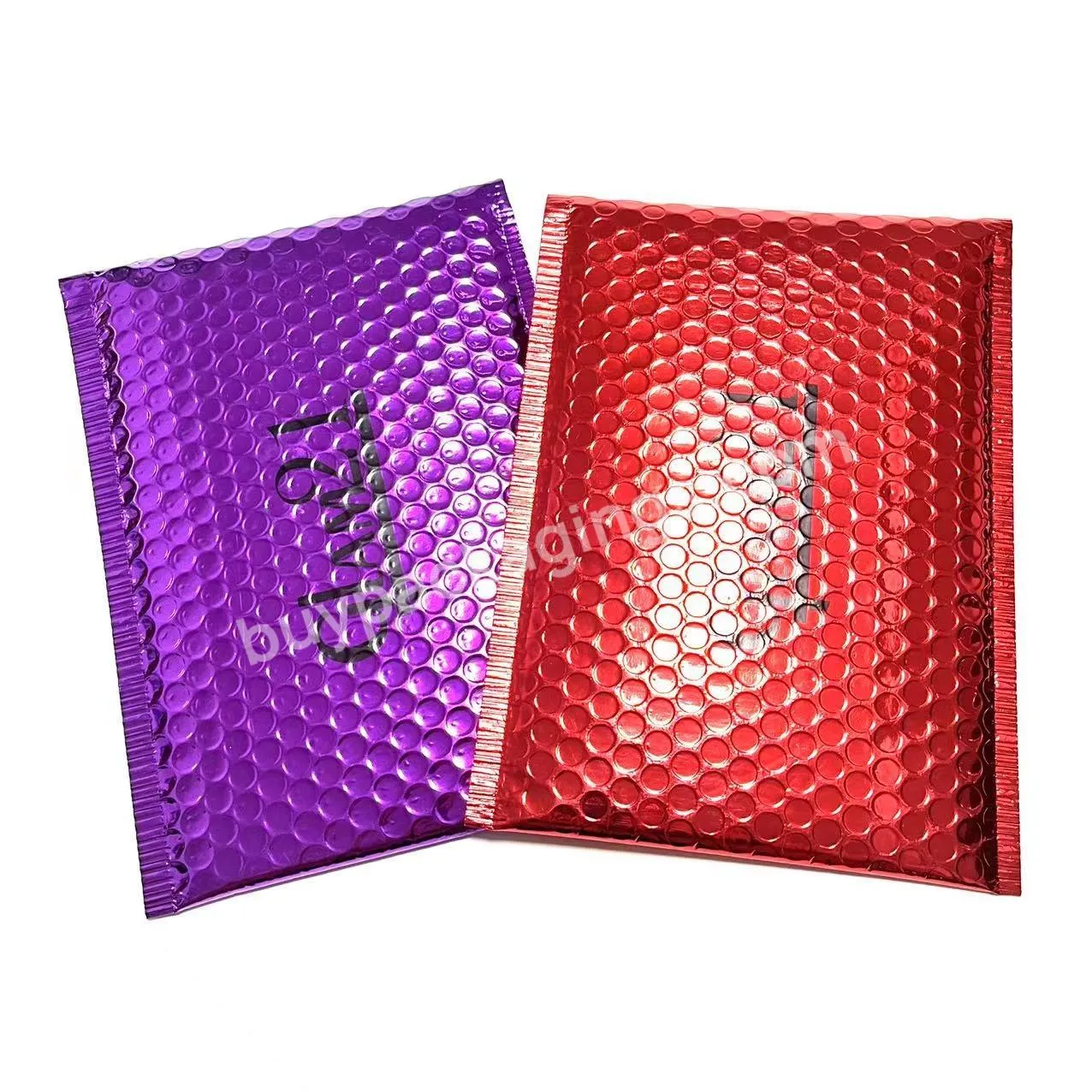 4x8 Purple Black Metallic Bubble Mailers Recyclable Holographic Custom Eco Friendly Envelope Poly Bubble Mailer Mailing Bags