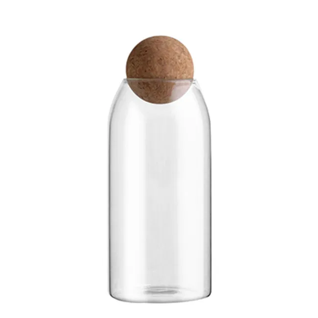 500ml 800ml 1200ml 1500ml Storage Food Glass JarContainer JarGlass Bottle With Cork Ball Lid Stopper