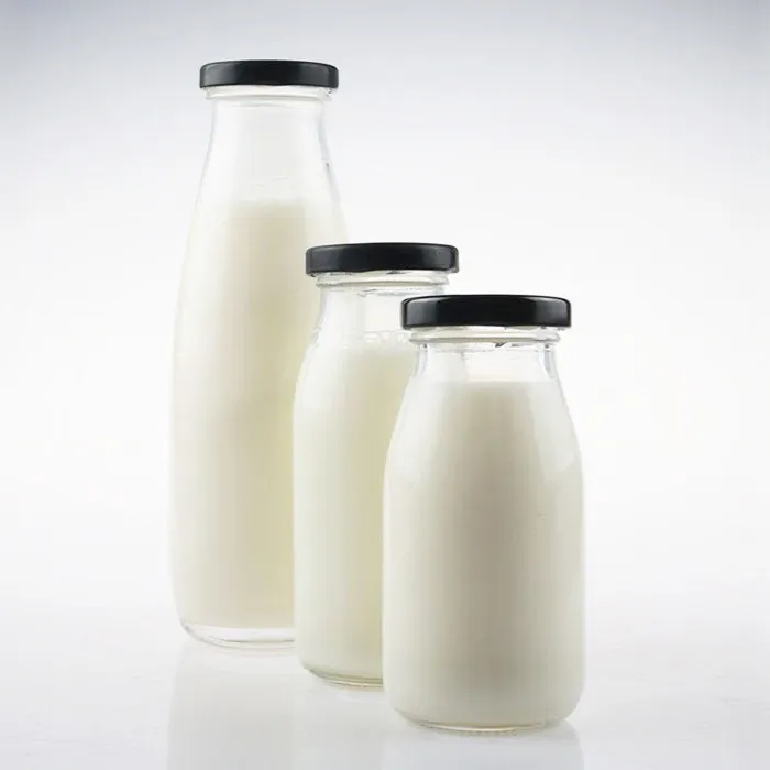 500Ml Empty Glass Milk Glass Boston Bottle With Lid