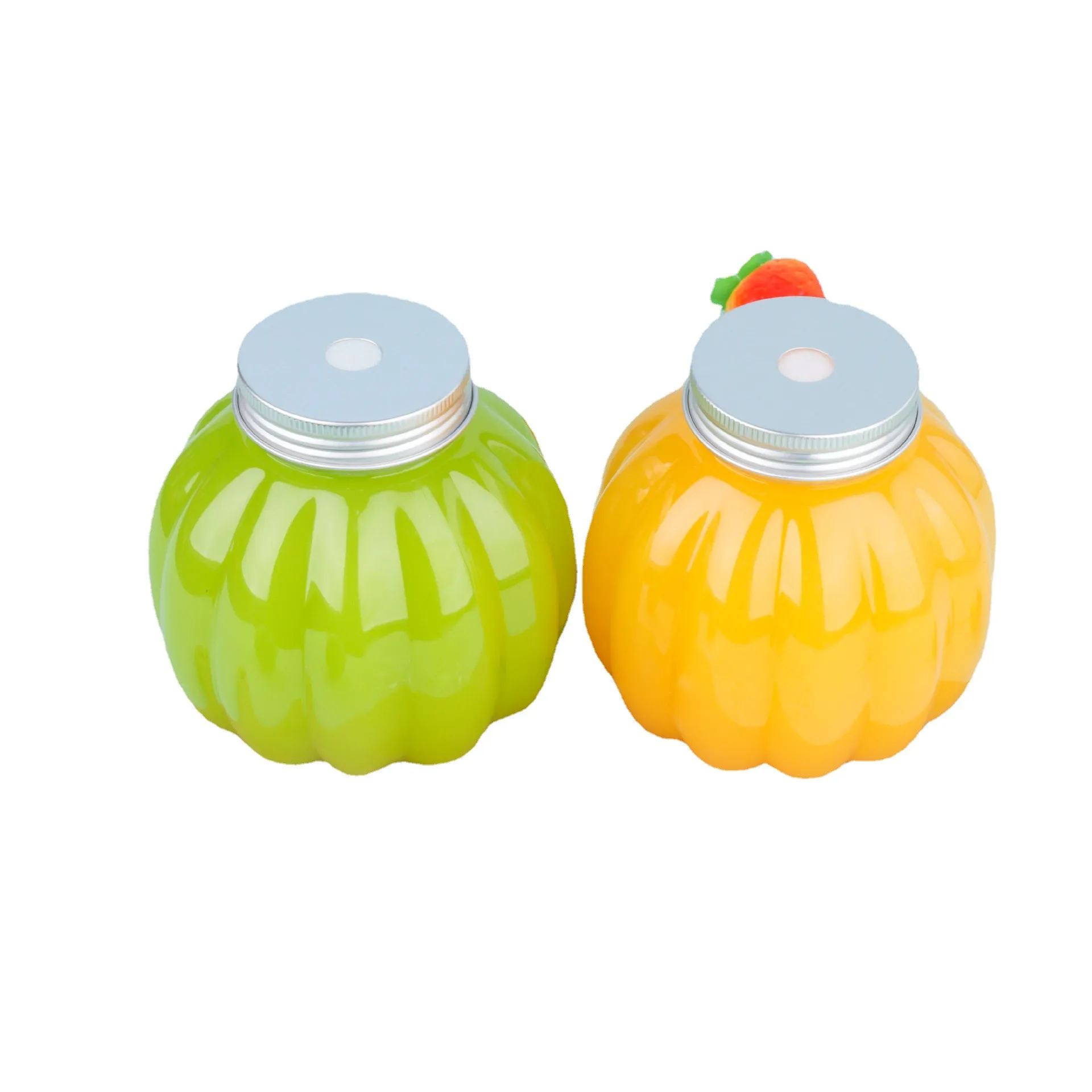 500ml PET Beverage Pumpkin Shape Disposable  Creative Model For Juice Drink Plastic Bottle