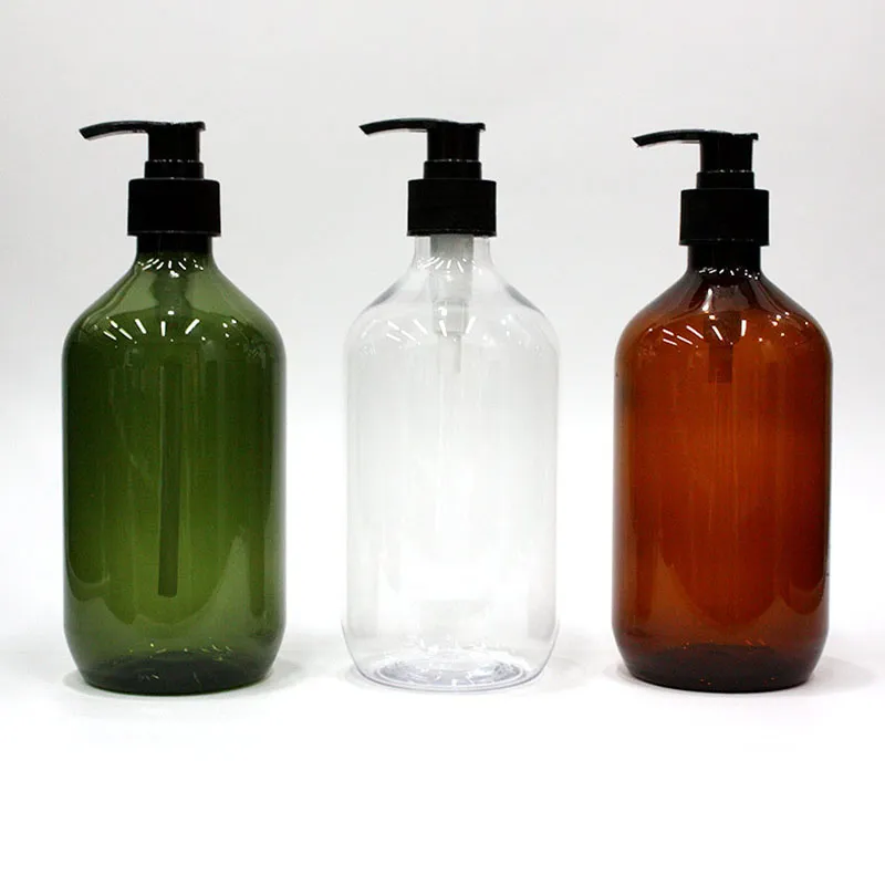 500ml PET Material Cheap Price Round Bottles For Cosmetics Shampoo Plastic bottles