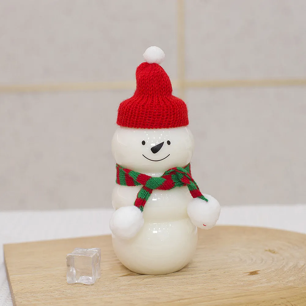 500ml Wholesale Christmas Snowman Milk Tea Cup For Commercial Plastic Bottle