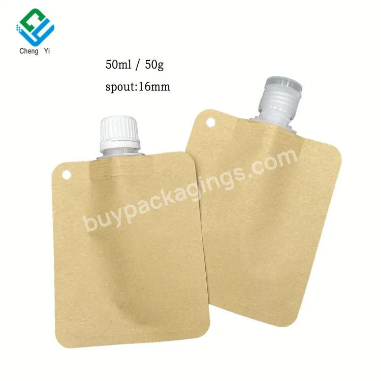 500pcs/boxes 30g 50ml Kraft Paper Spout Pouches Cosmetics Liquid Packaging Bags For Body Lotion Hand Cream Cleaning Mask - Buy Biodegradable Kraft Paper Spout Bag Aluminum Foil Pouch Liquid Plastic Reusable Packaging For Sunblock Skincare,In Stock Po