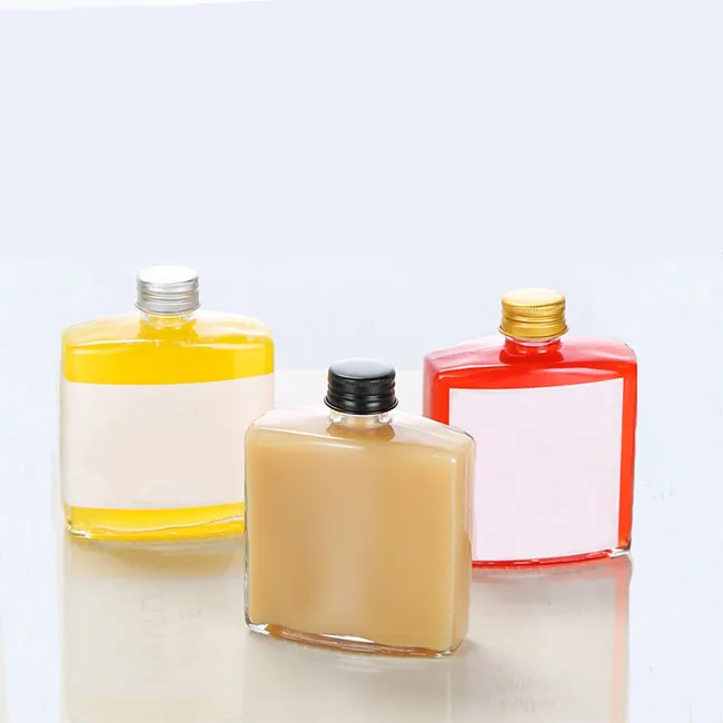 50ml 100ml 180ml 200ml 250ml Flat Square Luxury Glass Bottles Wholesale