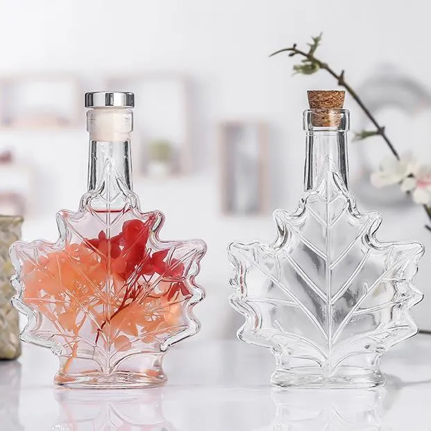 50ml 100Mml Maple Leaf bottle Beverage Glass Milk bottle Red wine vodka reed diffuser bottle