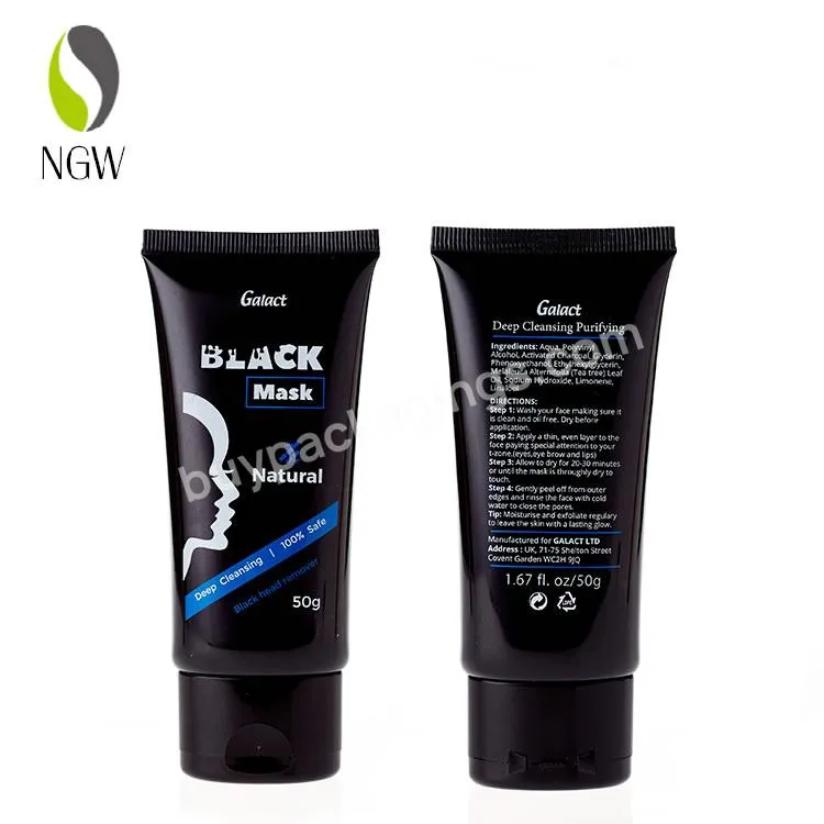 50ml100ml150ml200ml250ml Empty Pe Plastic Tube Packaging Laminated Biodegradable Tube Black Cosmetic Tube Packaging