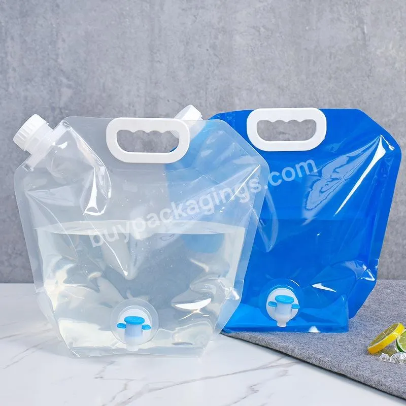 5/10 Liter Water Storage Bag With Faucet,Other Camping & Hiking Products,Foldable Plastic Transparent Water Container Bag Bottle