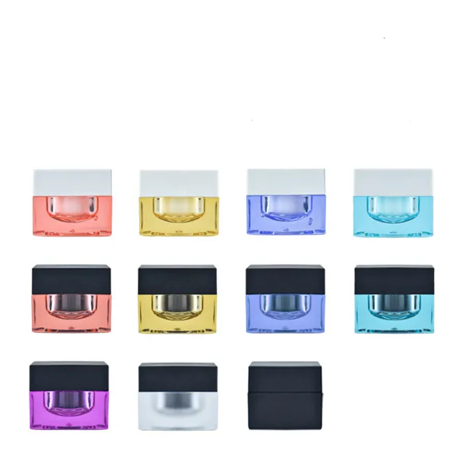 5g Nail Polish Square Shape Solid 5ml Frosting  Clear Multiple Color Lipstick Bottle Plastic Jar