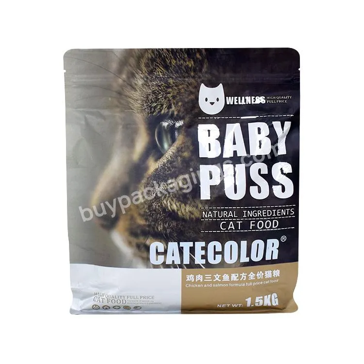 5kg 10kg 15kg 20kg 25kg Ziplock Aluminum Foil Dog Cat Plastic Flat Bottom Custom Dry Pet Food 20 Kg Bags Packaging Pet Food Bag
