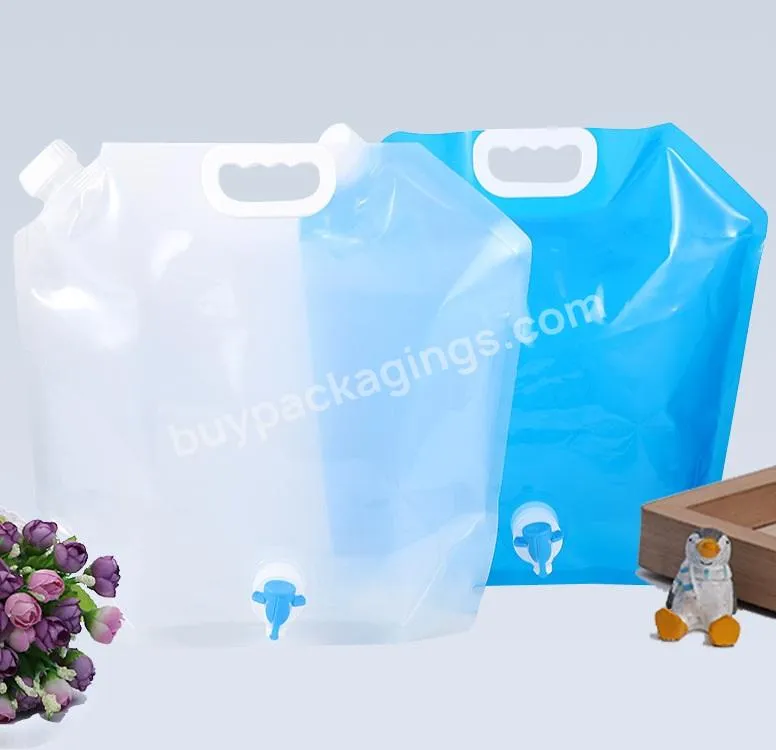 5l 10l Foldable Plastic Water Storage Bag With Faucet,Other Camping & Hiking Transparent Water Container Bag Bottle Products - Buy Water Bag With Faucet,Other Camping & Hiking Products,Foldable Plastic Water Bag.