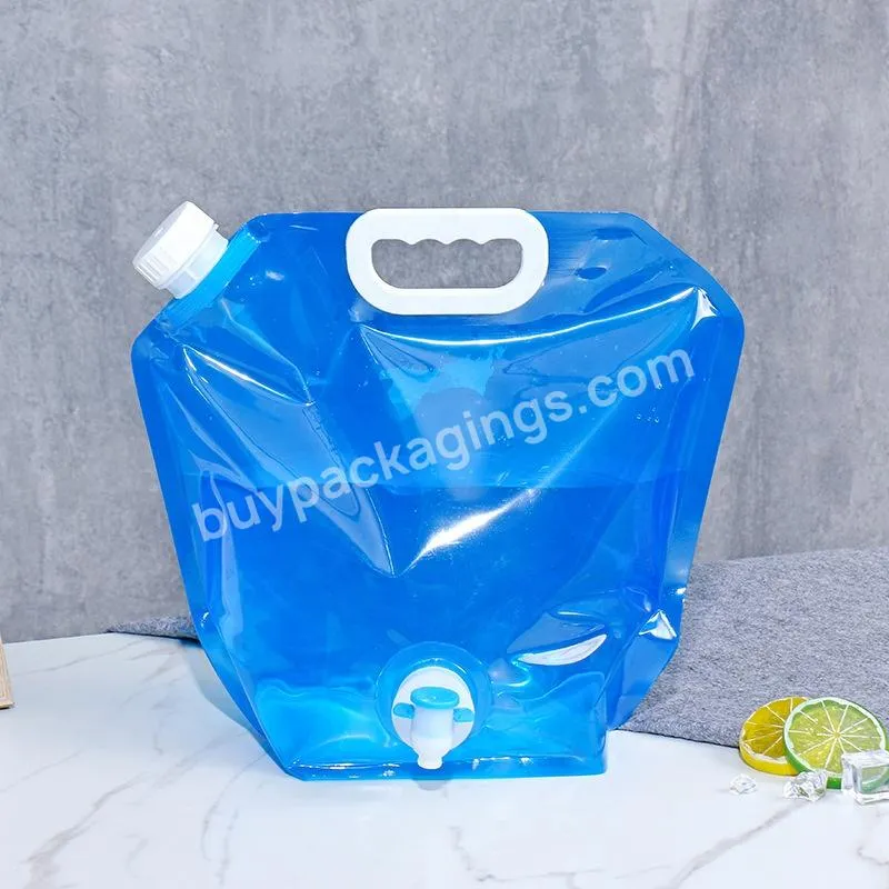 5l Bpa Free Alkaline Water Bags Foldable Drinking Plastic Water Bag With Faucet