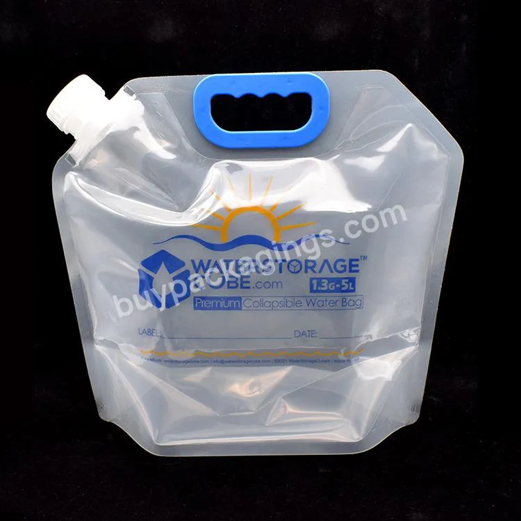 5l Outdoor Portable Foldable Empty Plastic Liquid Detergent Laundry Packing Bag Drinking Water Bag