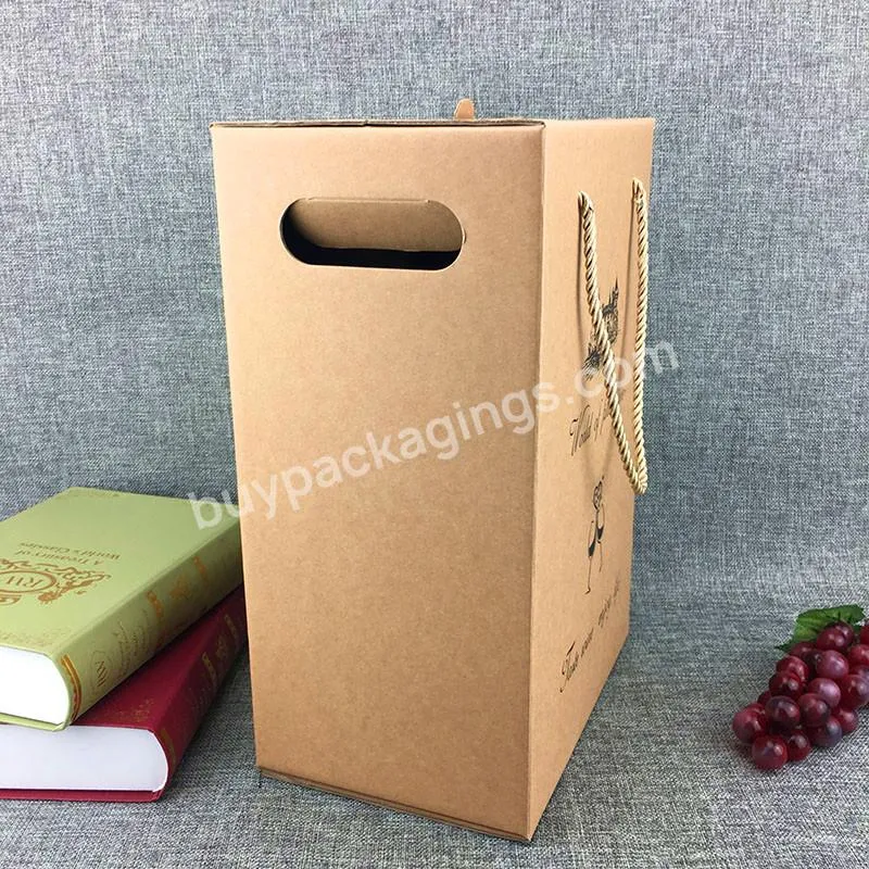 6 bottles wine box packaging Packaging corrugated and wine bottle packaging cardboard box with handle