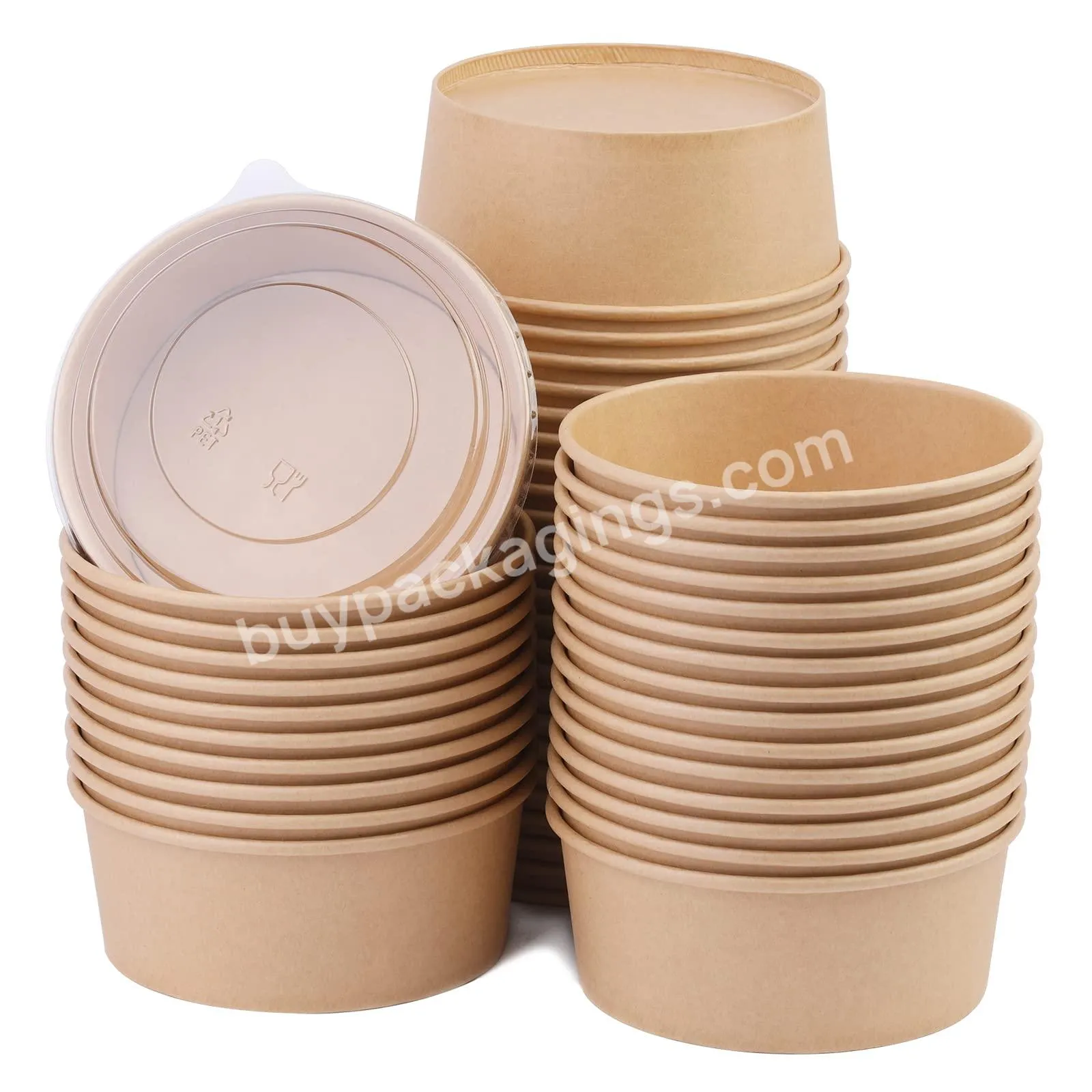 750ml 25 Oz Kraft Disposable Soup Bowls,Ice Cream Cups For Cold Or Hot Food,Soup,Ice Cream,Dessert