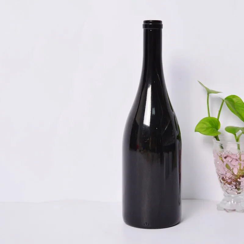 750ml Matte Large Belly Dark Green Clear Bottle Cabernet Manufacture Supplier Glass Material  Wine Bottle