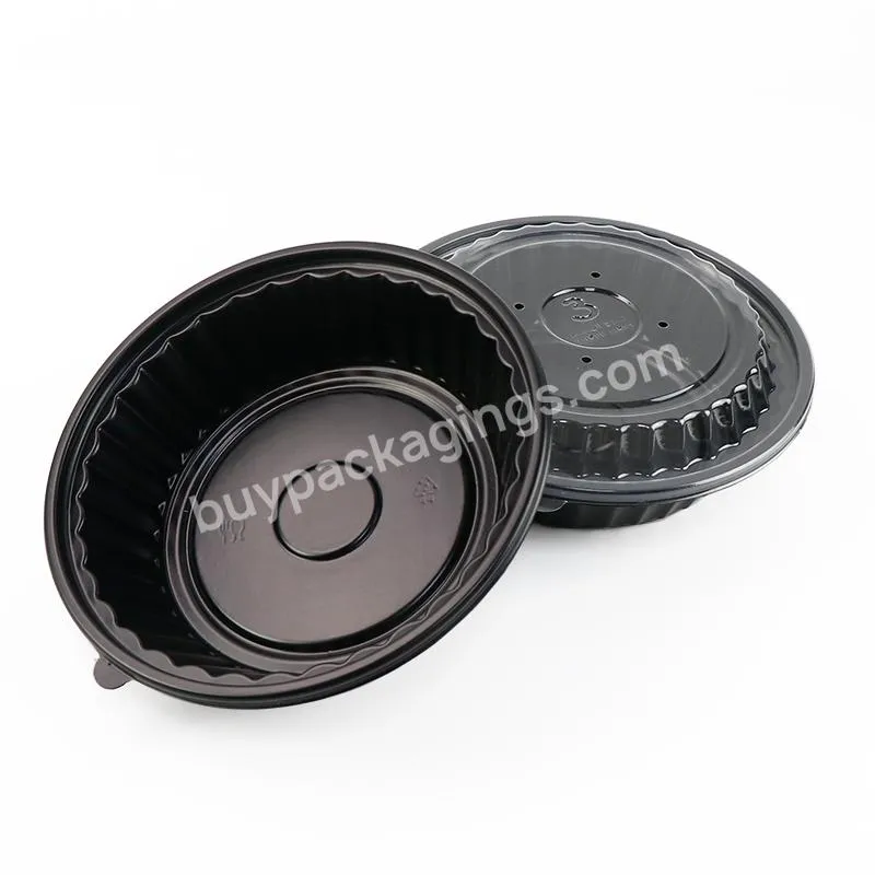 750ml Pp Plastic Round Microwavable Customized Lunch Box For Spaghetti Pasta,Disposable Takeout Container For Noodle