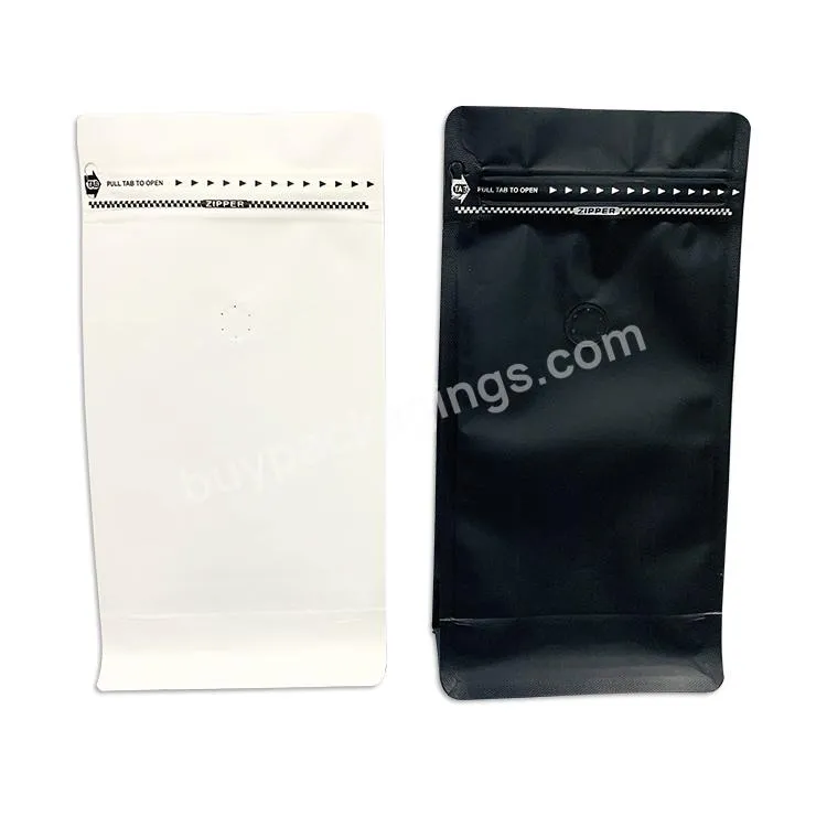 8 Sides Sealed Flat Bottom Black Aluminum Foil Packaging Bags For Coffee